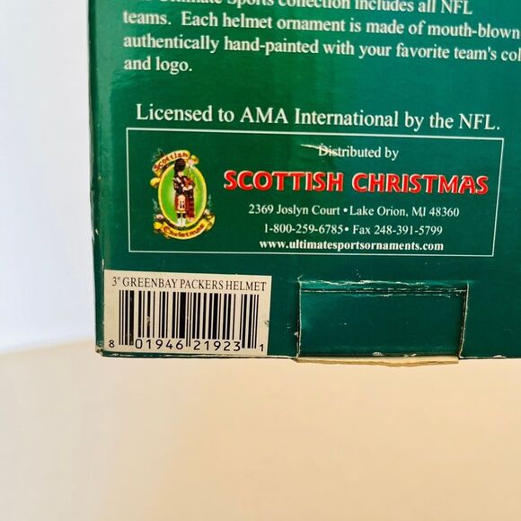 NFL Green Bay Packers 3"‎ Glass Helmet Christmas Holiday ornament - Picture 9 of 12